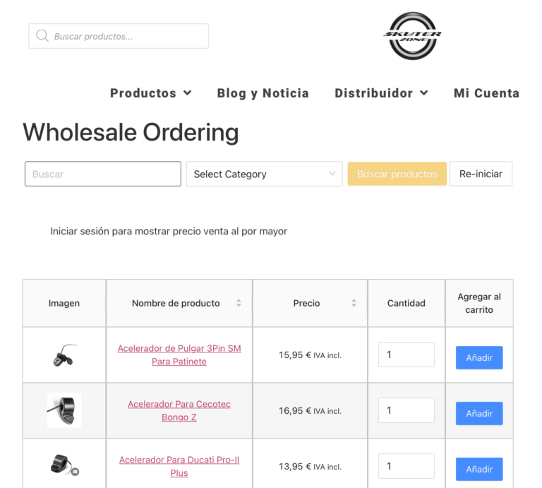 listing de compra