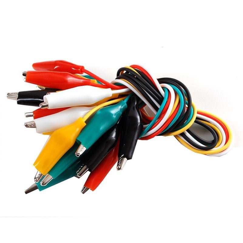 Cables con pinzas cocodrilos - 50cm (Pack de 10) Cables con pinzas cocodrilos - 50cm (Pack de 10)