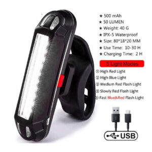 Luz-LED-delantera-y-trasera-para-bicicleta-recargable-v-a-USB-resistente-al-agua-100-l