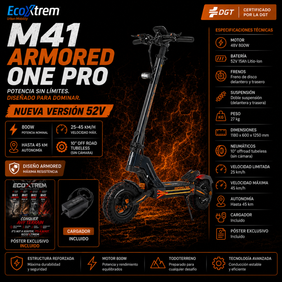 Ecoxtrem M41 Armored One Pro - Black/Orange Edition