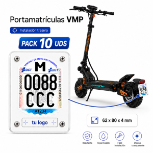 Portamatriculas VMP con sujeccion atornillada - Logo personalizado (pack10)