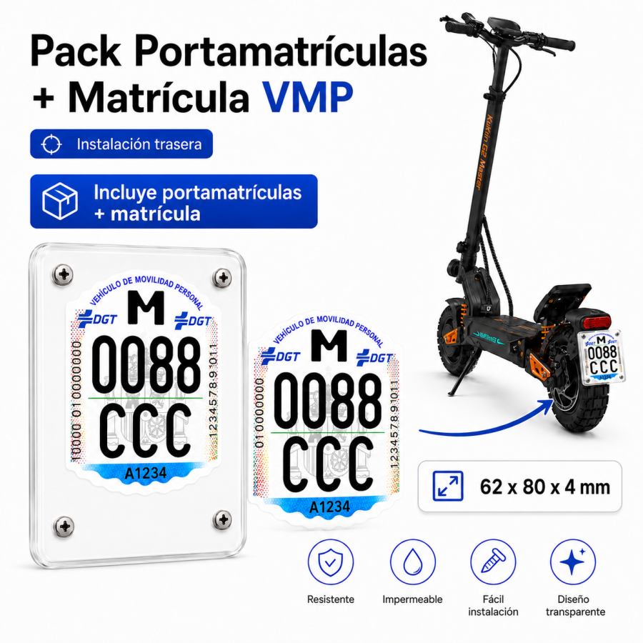 Pack portamatriculas + matricula VMP [sin logo]