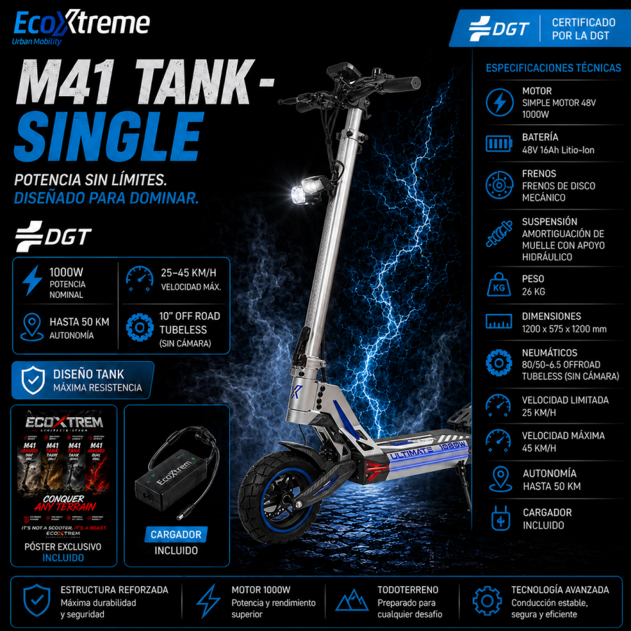 Ecoxtrem M41 Tank Single – Grey/Blue