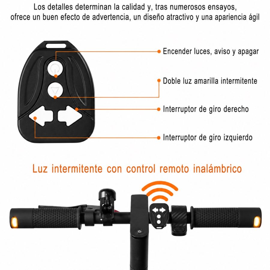 a-094-luz2 Puño con Intermitente para patinete/bicicleta - mando inalámbrico